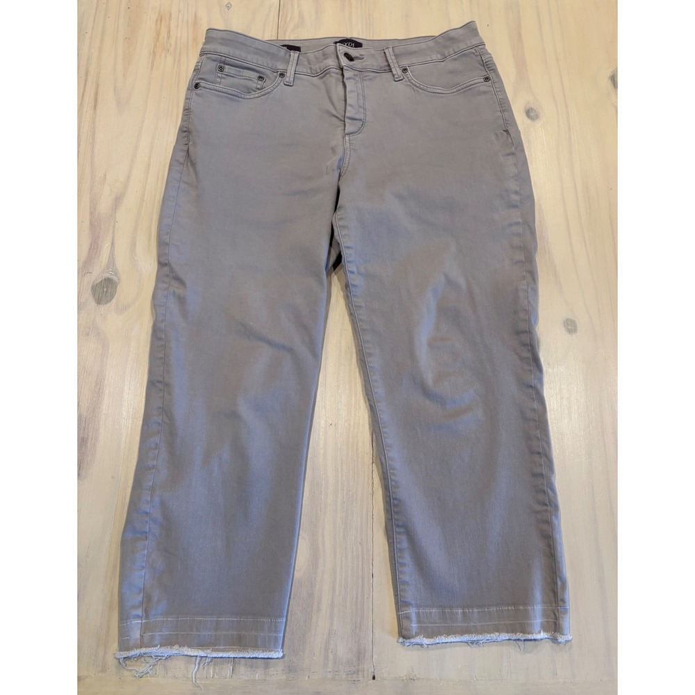 NYDJ Womens Gray Lift Tuck Technology Raw Hem Capri Jeans Size 12 MCF02132